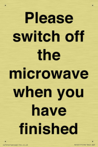 Please switch off the microwave when you have finished